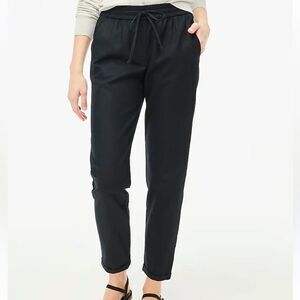 J Crew Linen Cotton Blend Drawstring Pants Womens Size‎ 6 Black